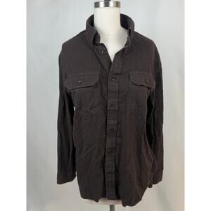 Banana Republic Men’s Medium Brown Organic Cotton Flannel Work Casual Button Up